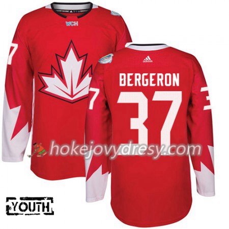 Dětské Hokejový Dres Kanada Patrice Bergeron 37 Světový pohár v ledním hokeji 2016 Červená